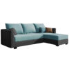 Joston 3 Seater L-Shape Polyester Sofa – Blue, Dark Grey