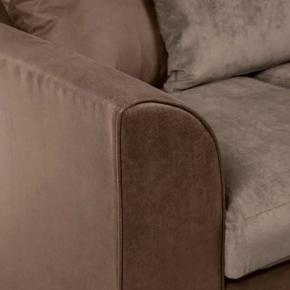 Winston 3 Seater L-Shape Velvet Sofa – Brown