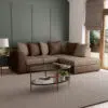 Winston 3 Seater L-Shape Velvet Sofa – Brown