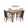 Eva 4 Seater Dining Table Set – Walnut And Cappuccin