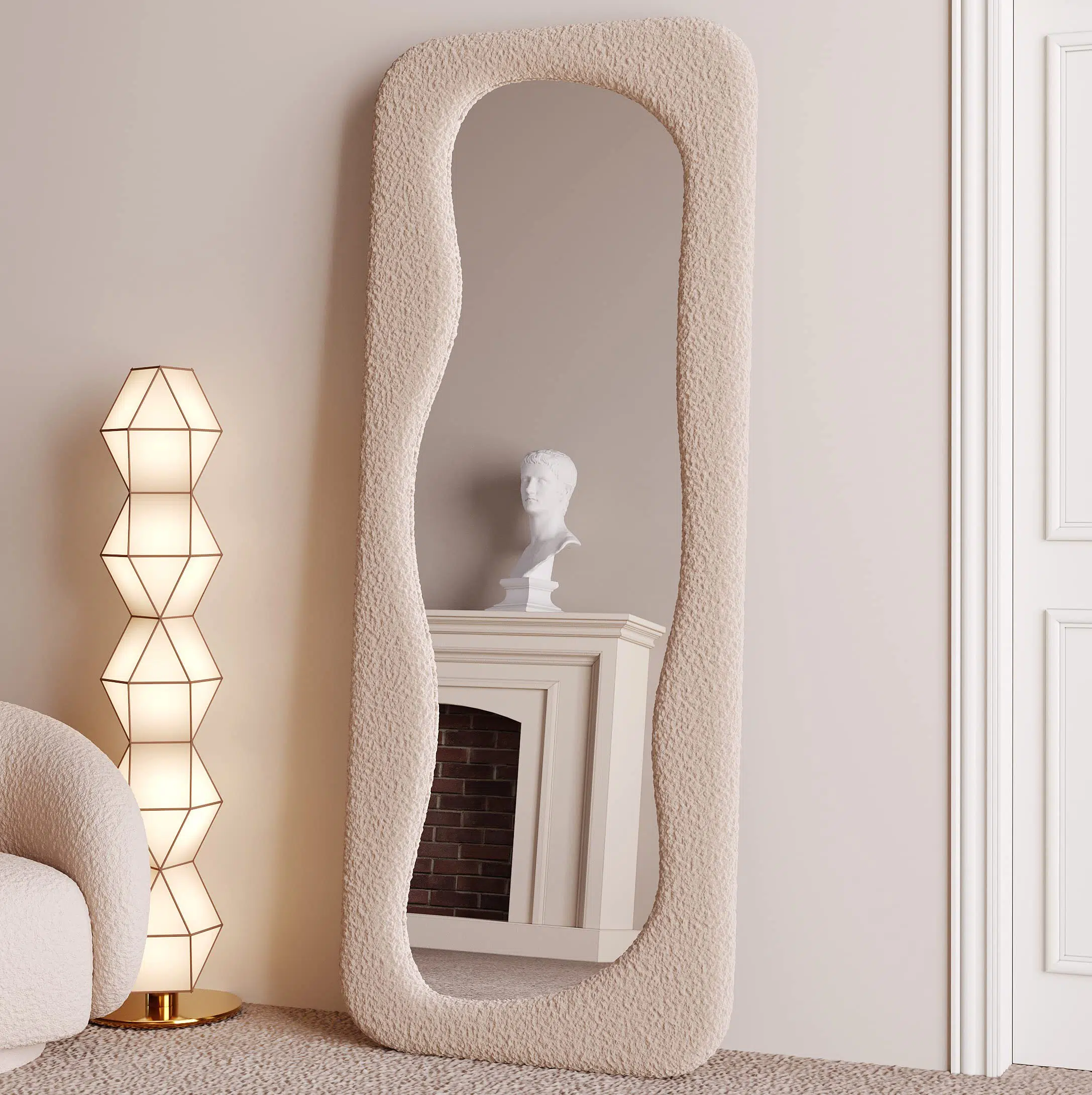 Hovet Wave Boucle Floor or Hanging Mirror