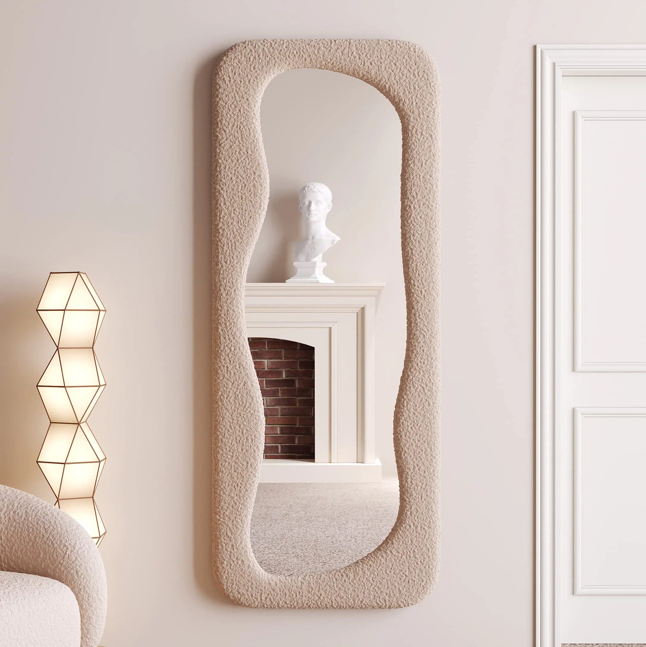 Hovet Wave Boucle Floor or Hanging Mirror