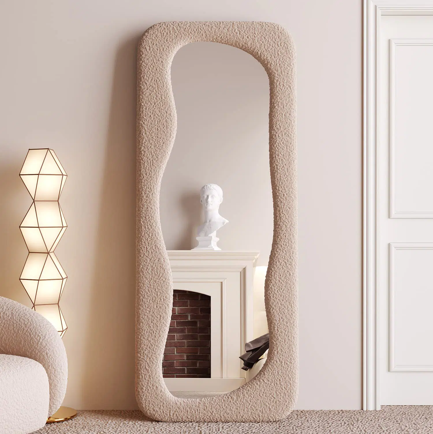 Hovet Wave Boucle Floor or Hanging Mirror