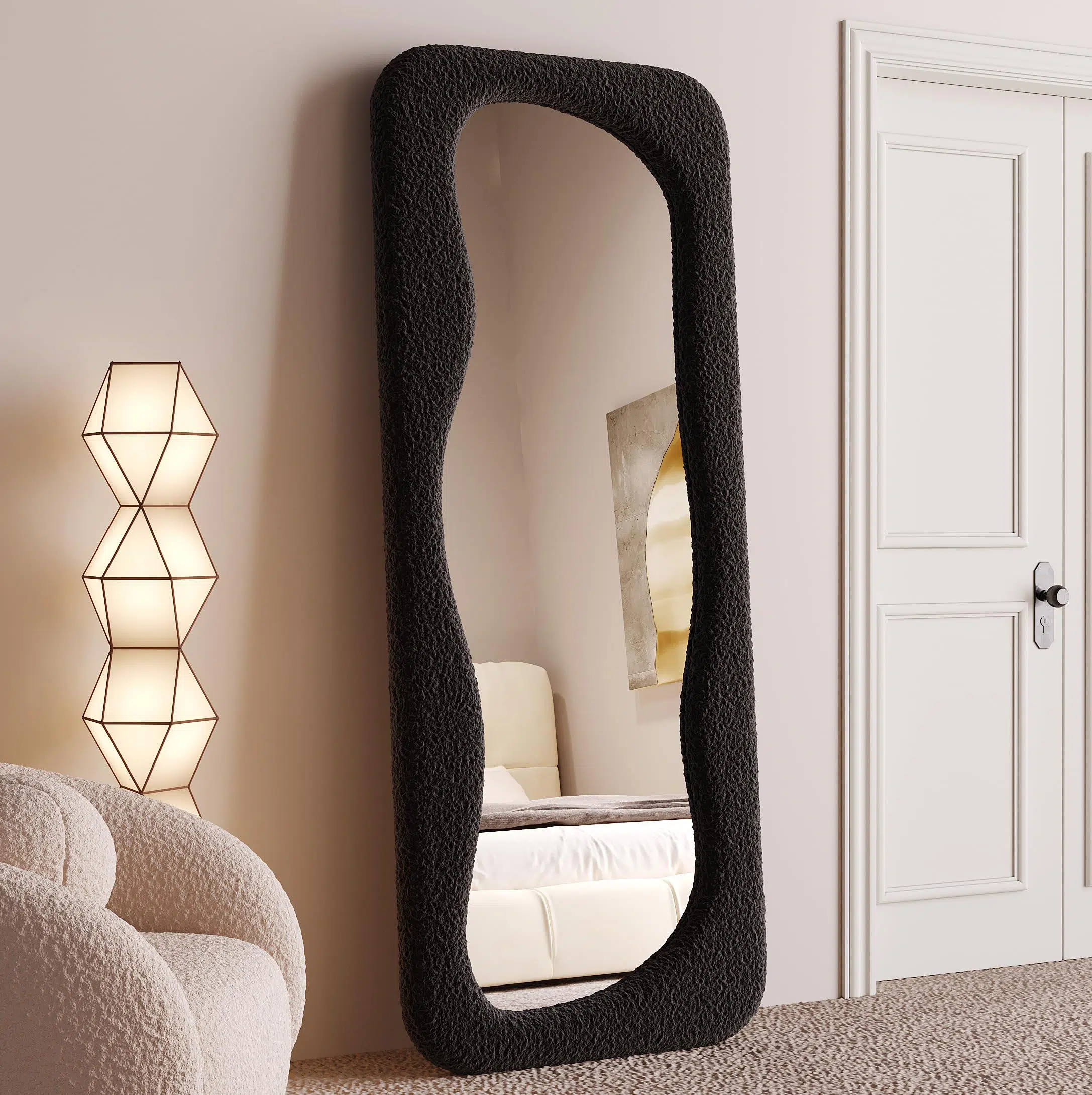 Hovet Wave Boucle Floor or Hanging Mirror