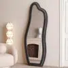 Abrey Wave Velvet Floor or Hanging Mirror