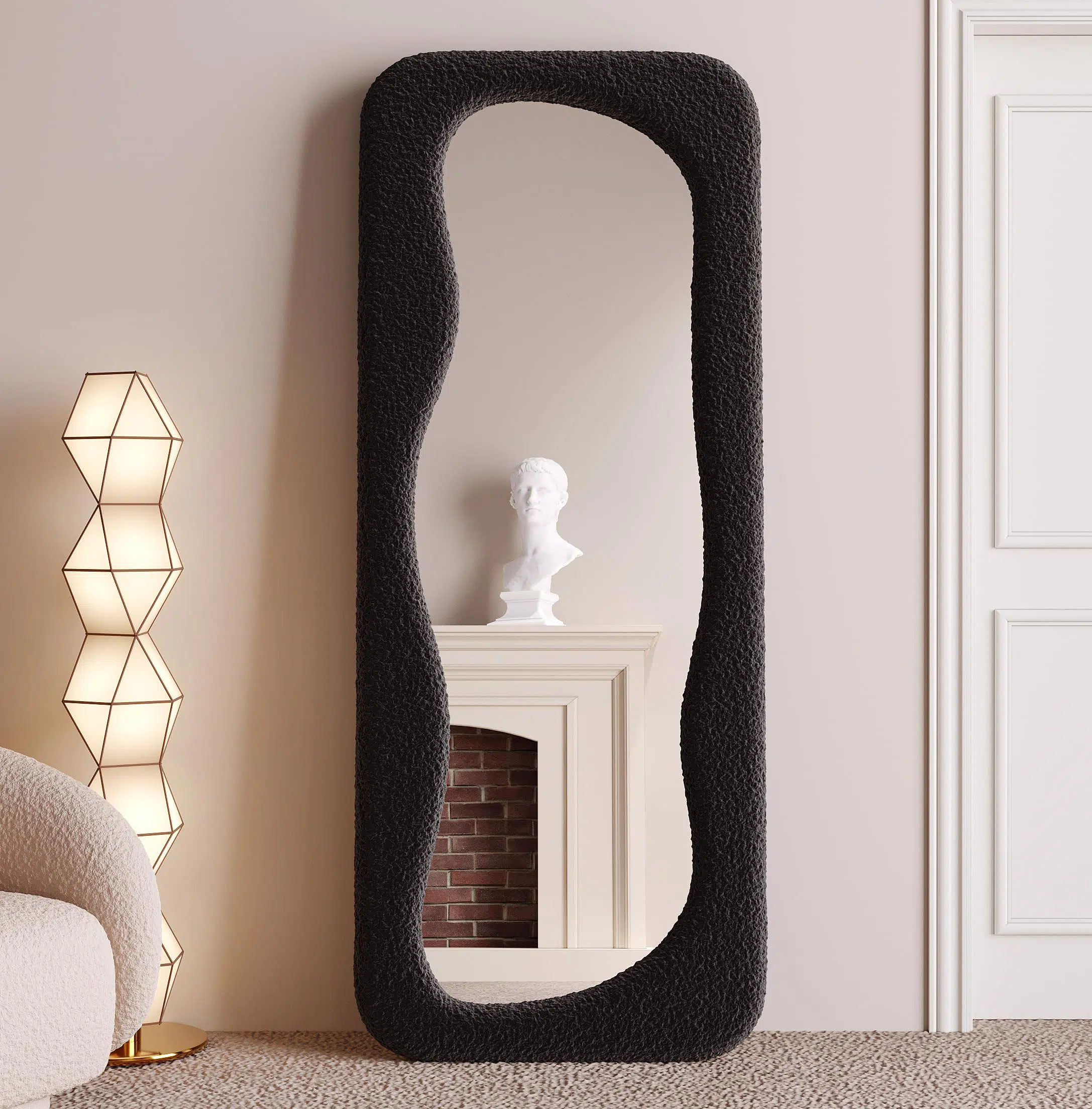 Hovet Wave Boucle Floor or Hanging Mirror