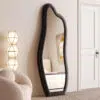 Abrey Wave Velvet Floor or Hanging Mirror
