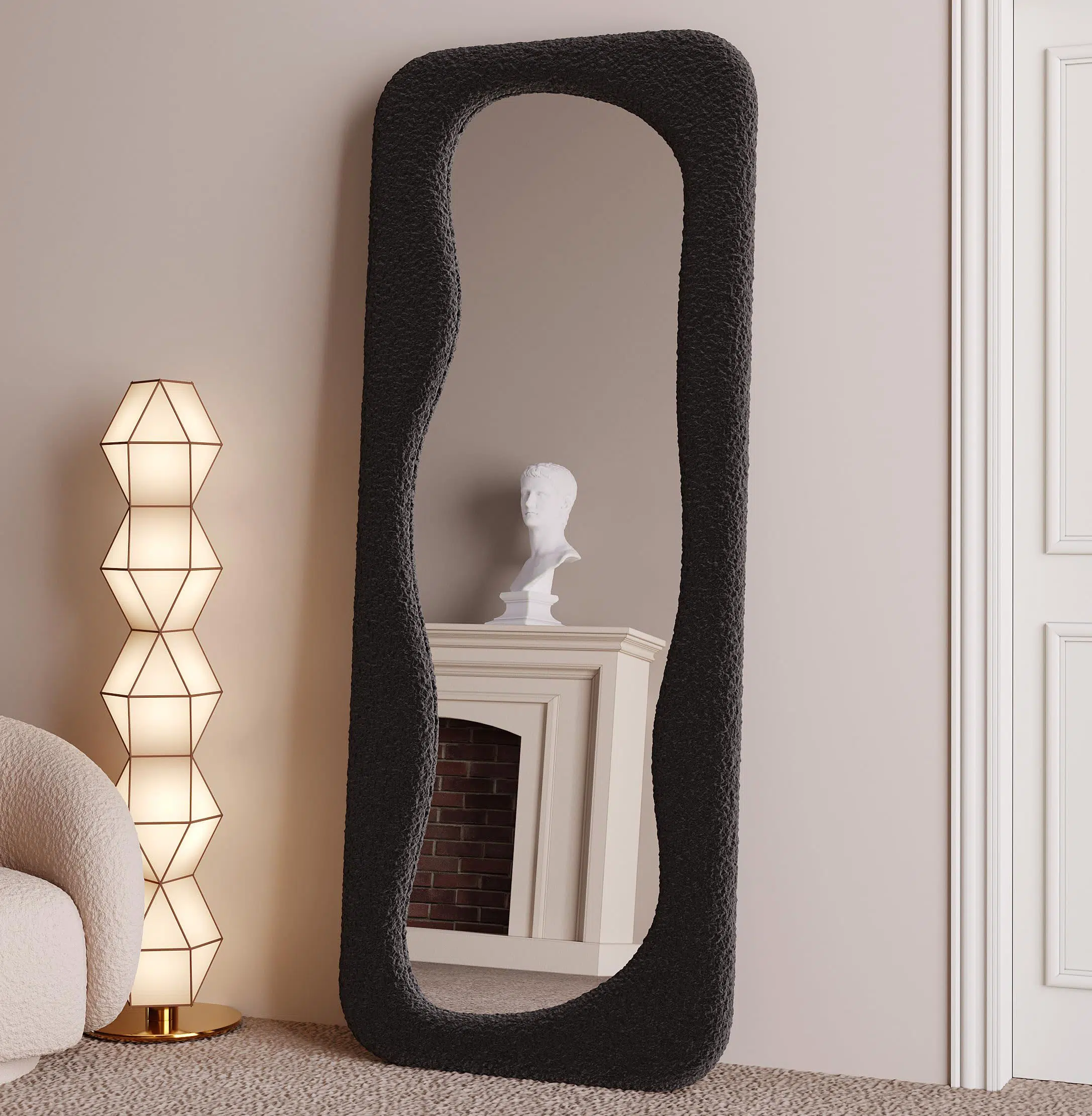 Hovet Wave Boucle Floor or Hanging Mirror