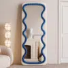 Vanity Wave Velvet Floor or Hanging Mirror