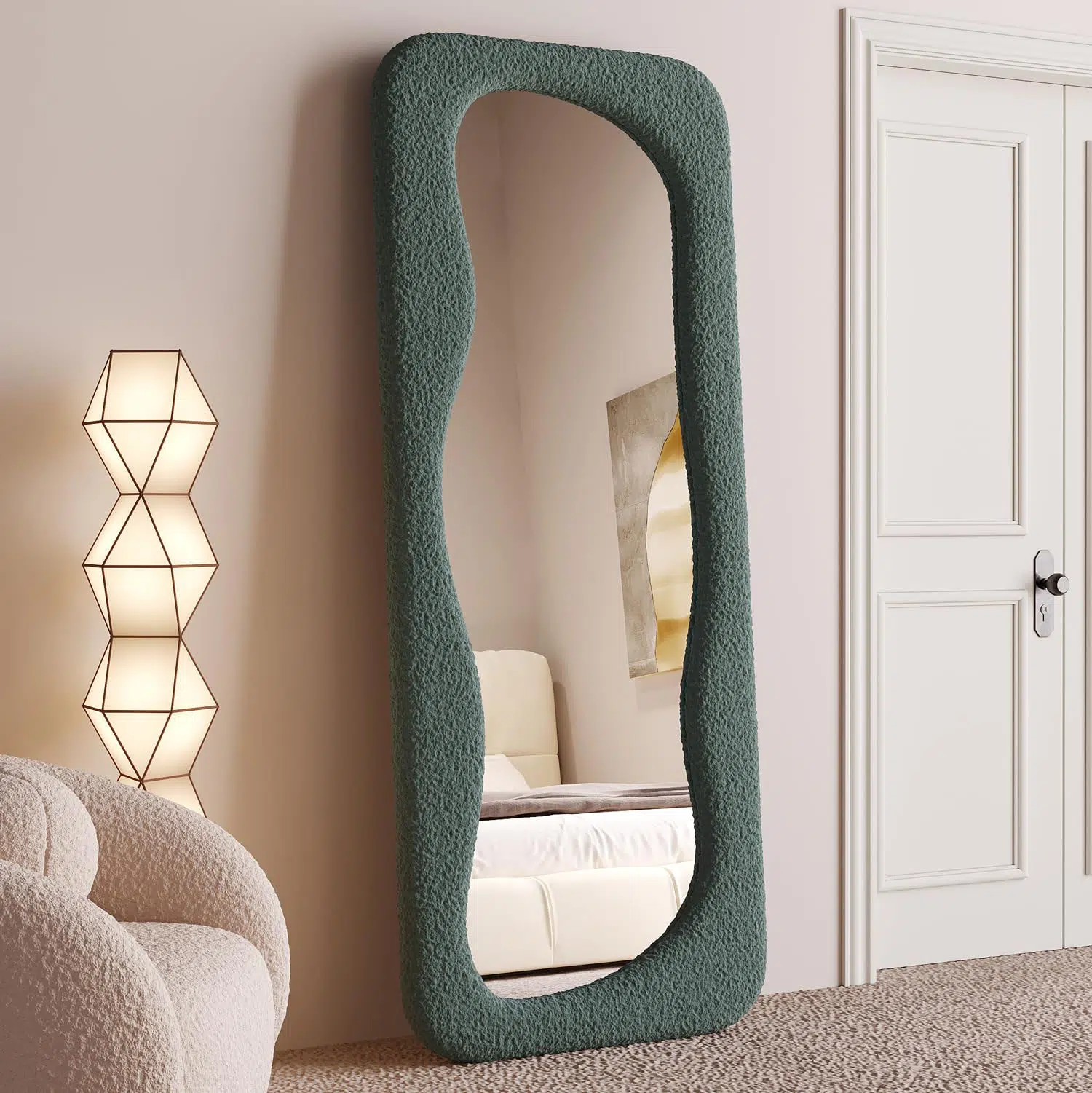 Hovet Wave Boucle Floor or Hanging Mirror