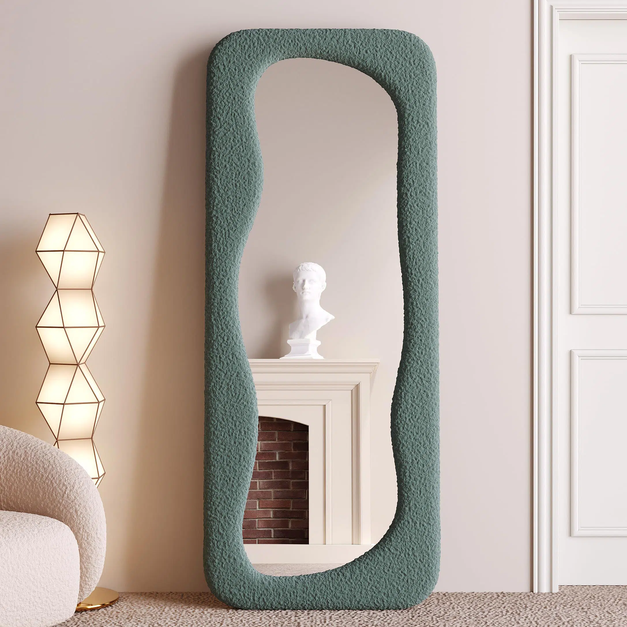 Hovet Wave Boucle Floor or Hanging Mirror