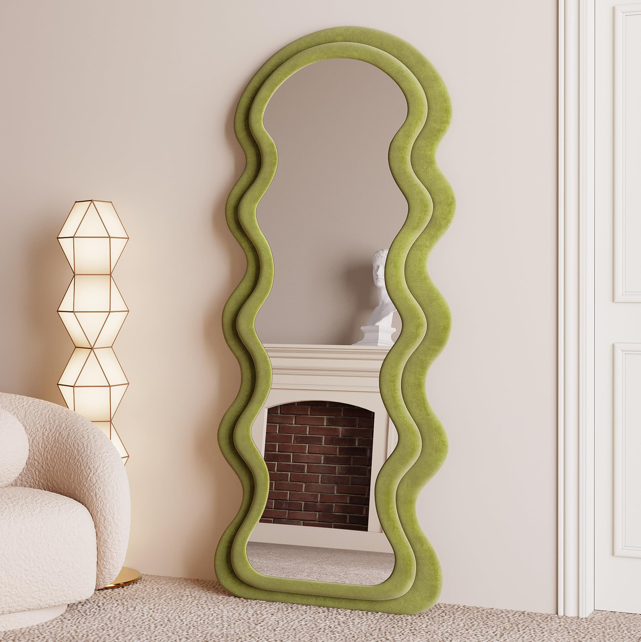 Surface Wave Velvet Floor or Hanging Mirror