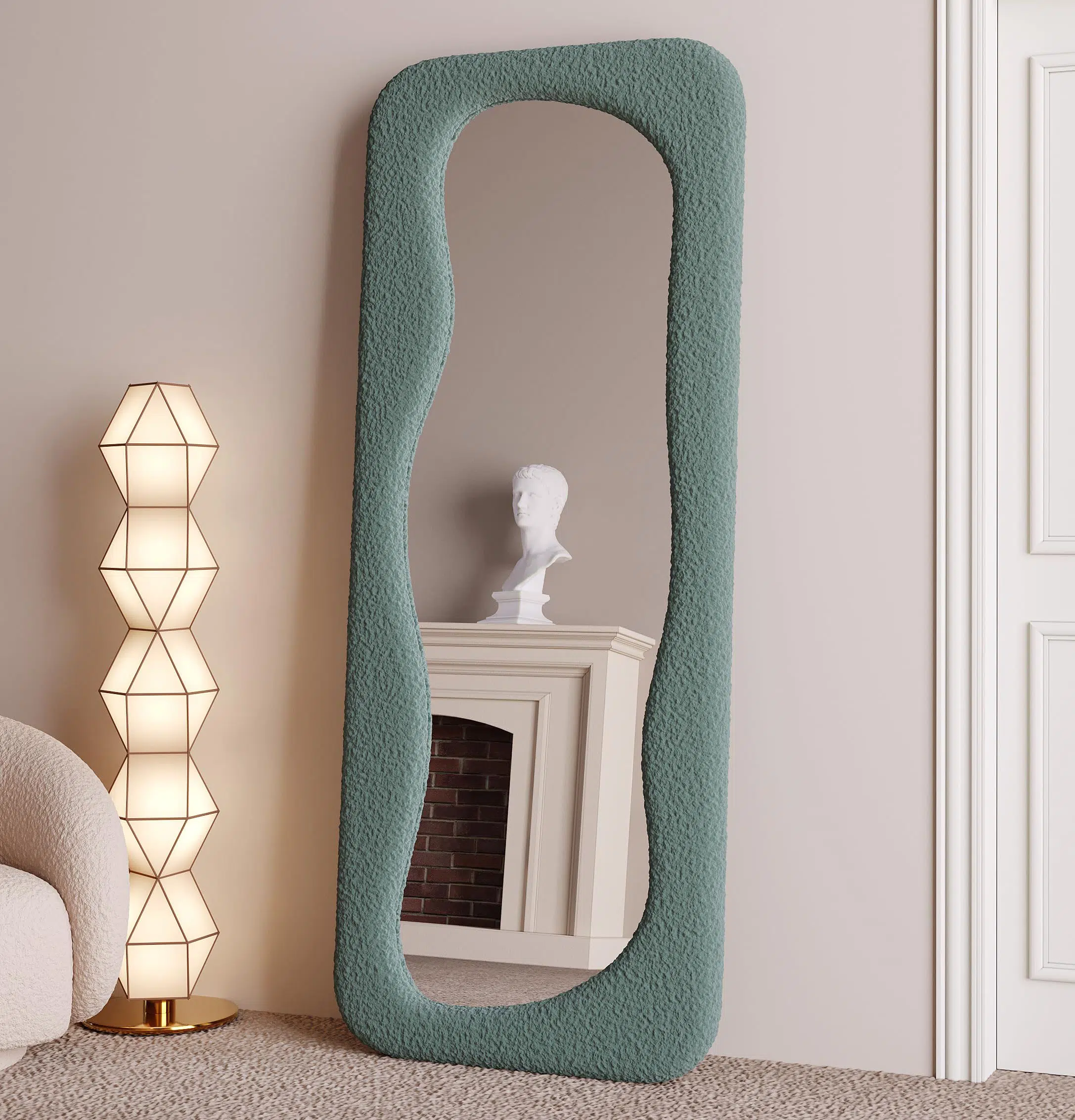 Hovet Wave Boucle Floor or Hanging Mirror