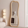 Bevel Wave Velvet Floor or Hanging Mirror
