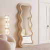 Vanity Wave Velvet Floor or Hanging Mirror