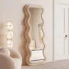 Vanity Wave Velvet Floor or Hanging Mirror