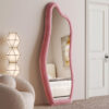 Abrey Wave Velvet Floor or Hanging Mirror
