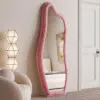 Abrey Wave Velvet Floor or Hanging Mirror