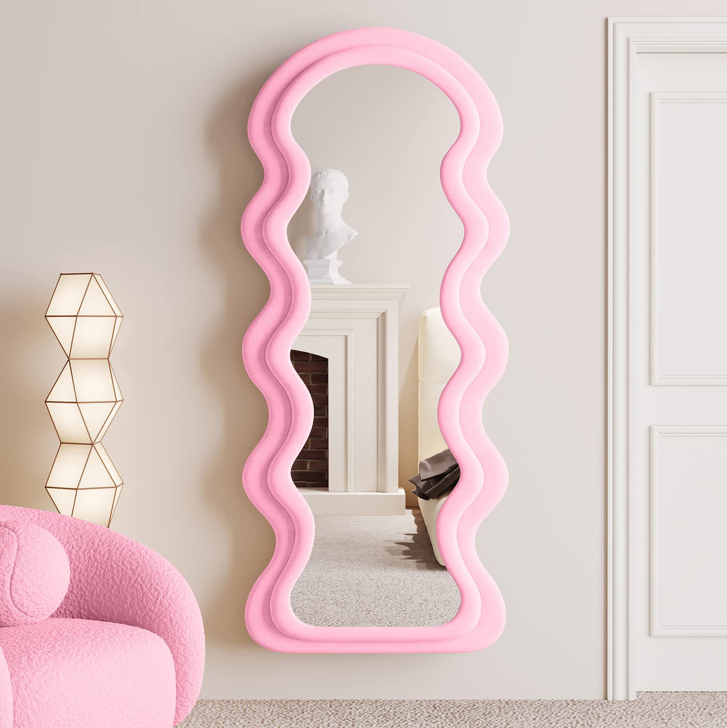 Surface Wave Velvet Floor or Hanging Mirror
