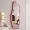 Abrey Wave Velvet Floor or Hanging Mirror