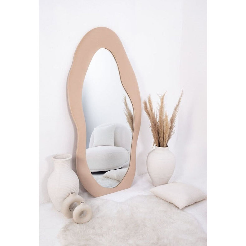 Ramebo Wavy Velvet Squiggly Flannelette Floor Mirror – (3 Sizes)