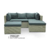Hayward 4 Seater Garden Lounge Patio Rattan Sofa – Morning Blue