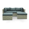Hayward 4 Seater Garden Lounge Patio Rattan Sofa – Morning Blue