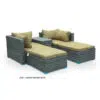Hayward 4 Seater Garden Lounge Patio Rattan Sofa – Khaki