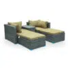 Hayward 4 Seater Garden Lounge Patio Rattan Sofa – Khaki