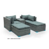 Hayward 4 Seater Garden Lounge Patio Rattan Sofa – Morning Blue