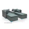 Hayward 4 Seater Garden Lounge Patio Rattan Sofa – Morning Blue