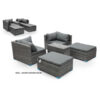 Hayward 4 Seater Garden Lounge Patio Rattan Sofa – Grey