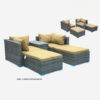 Hayward 4 Seater Garden Lounge Patio Rattan Sofa – Golden