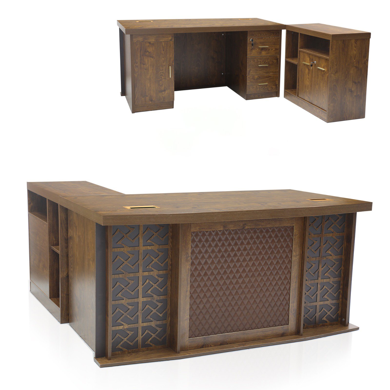 Verona Office Desk 160cm – Walnut Brown