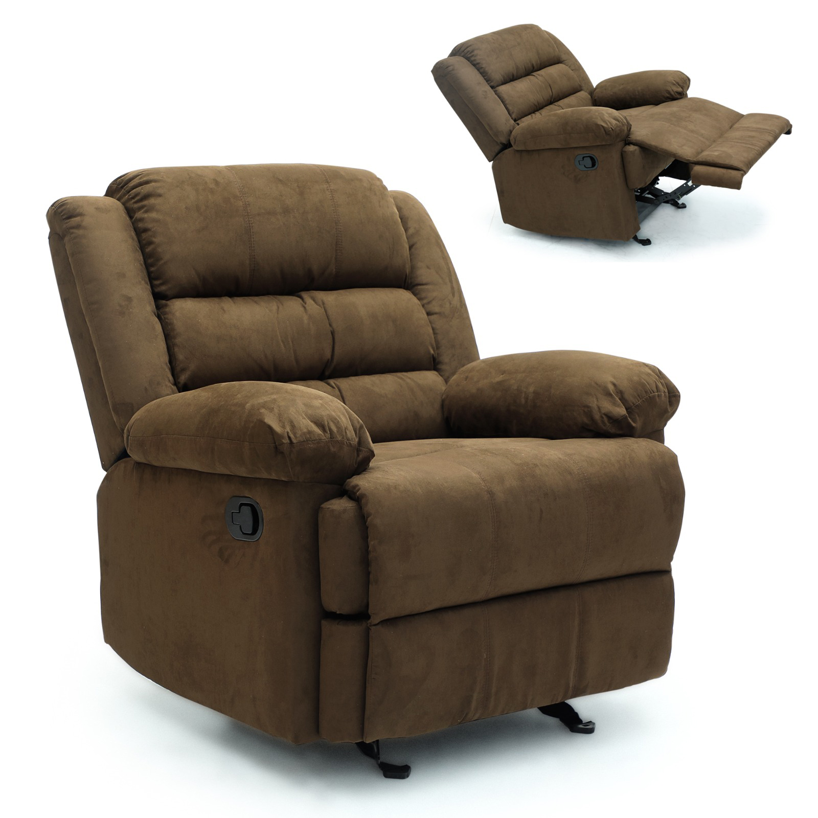 Baloo Manual Recliner Fabric Sofa – Mocha