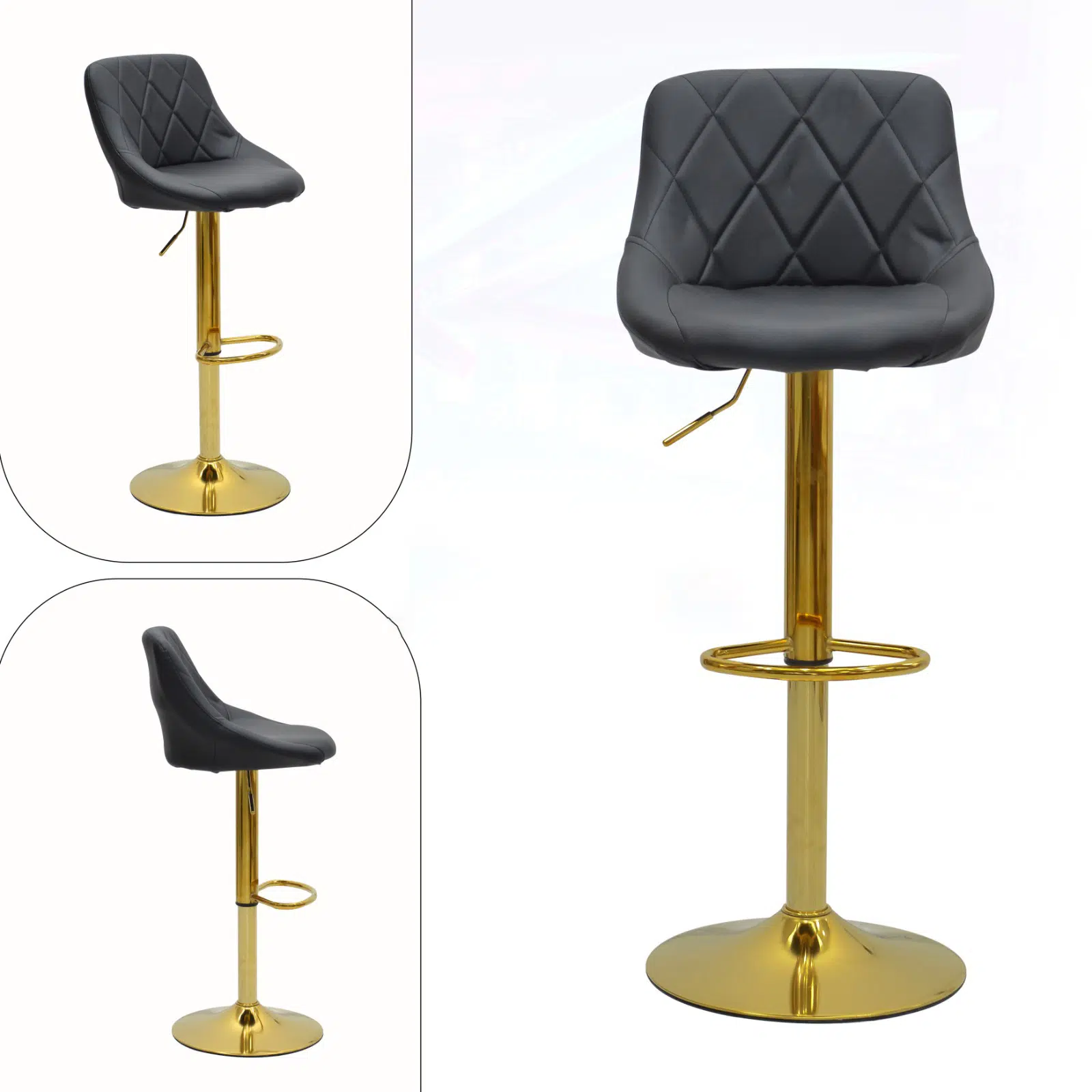 Theodore Counter Bar Stool – Black Gold