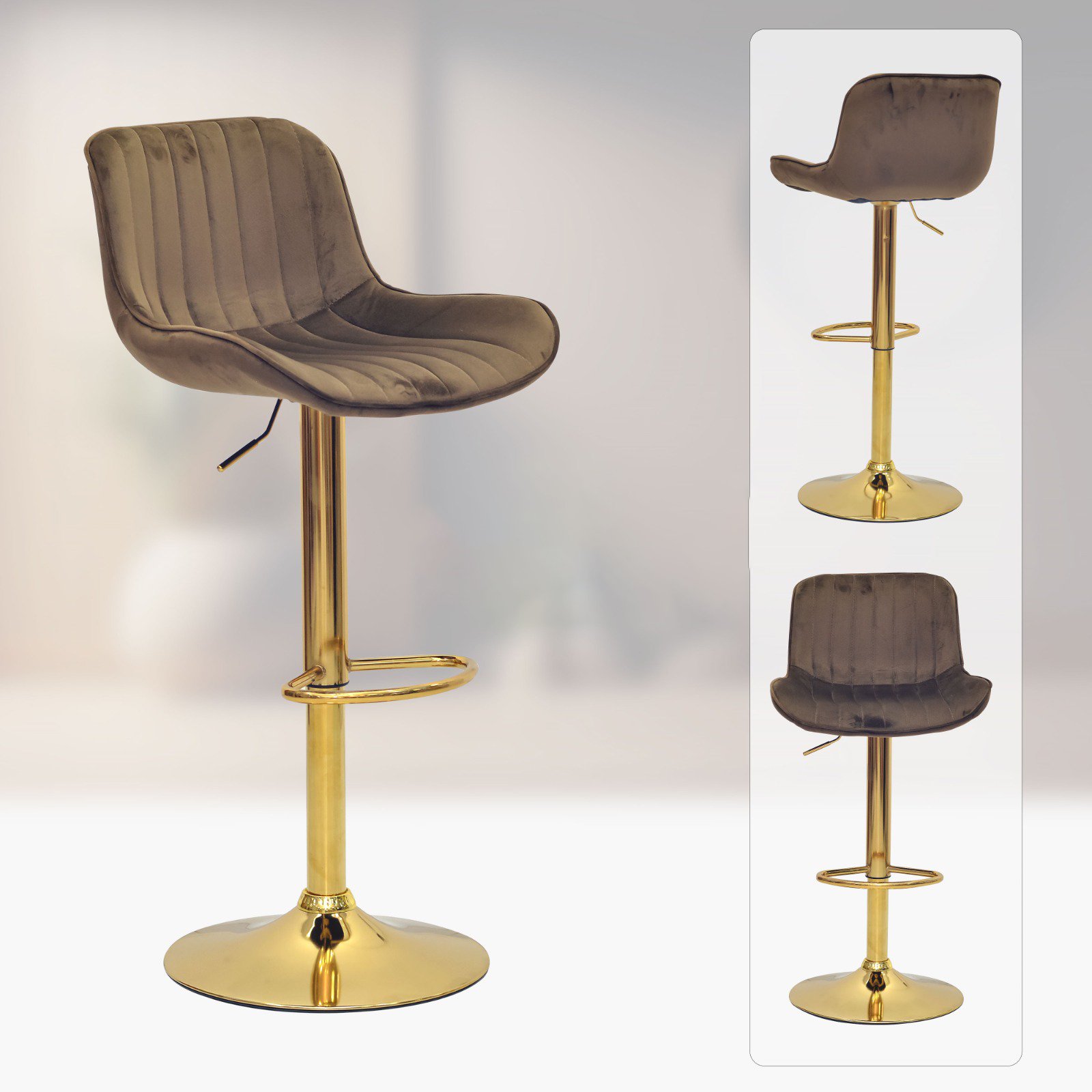 Nieve Counter Bar Stool – Brown