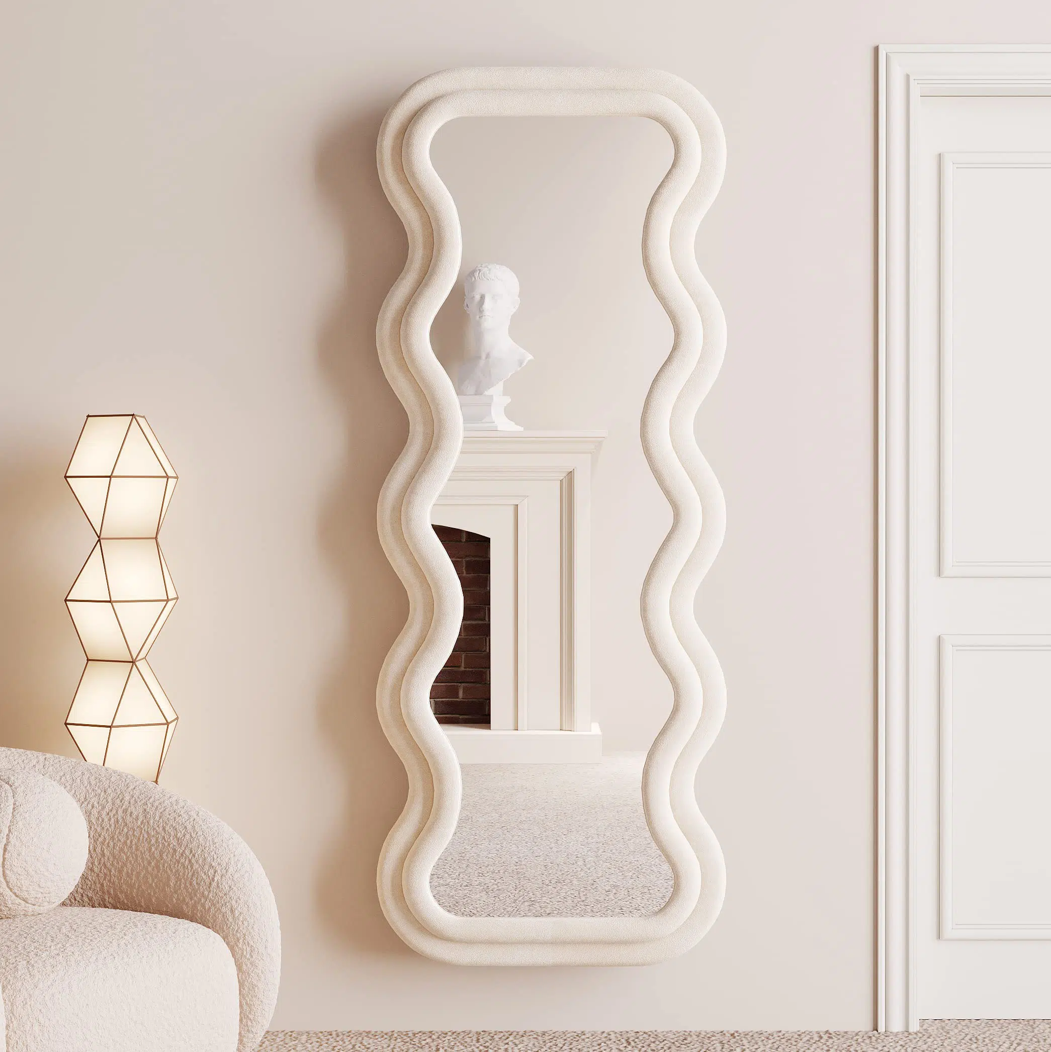 Vanity Wave Velvet Floor or Hanging Mirror