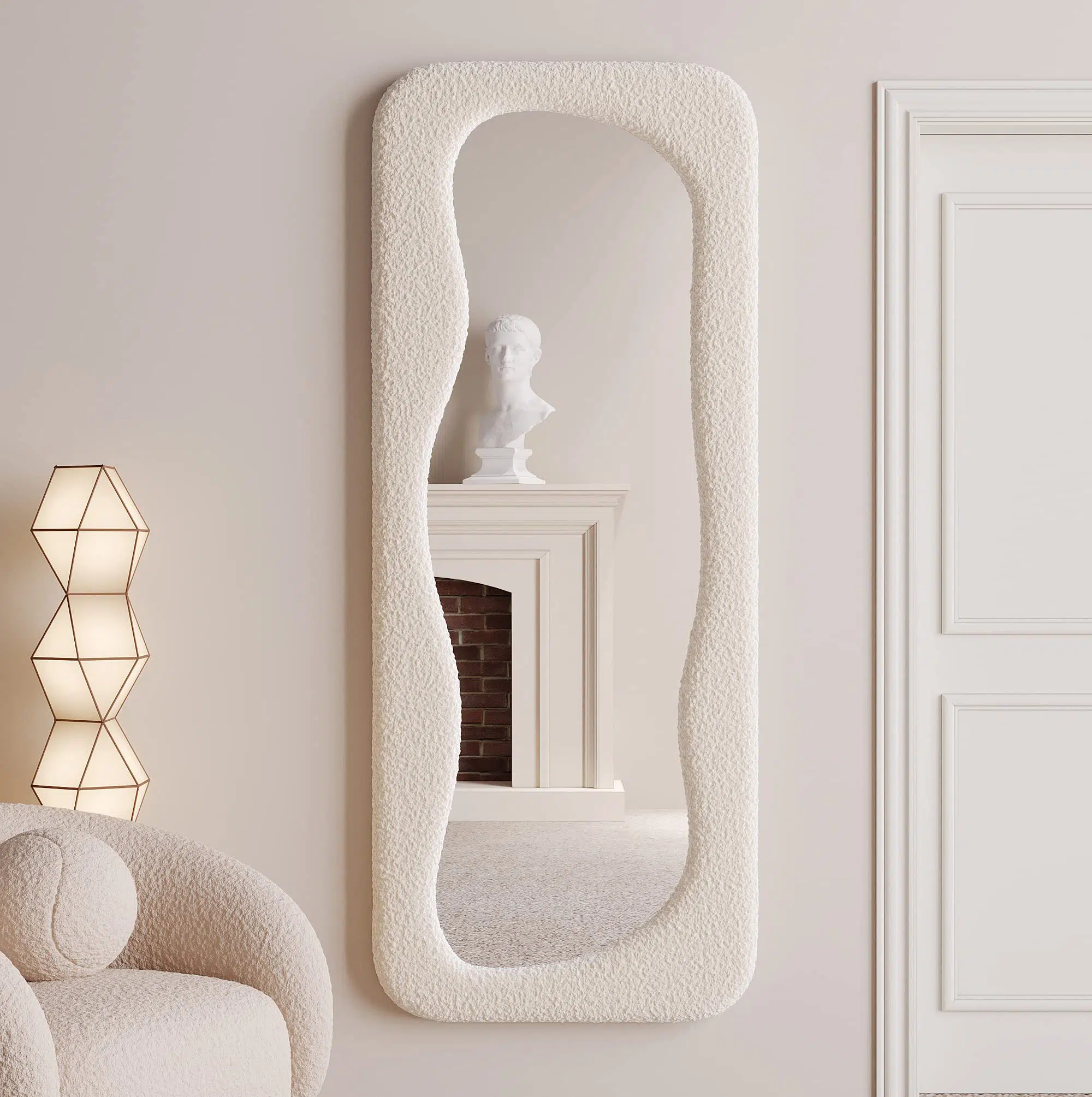 Hovet Wave Boucle Floor or Hanging Mirror