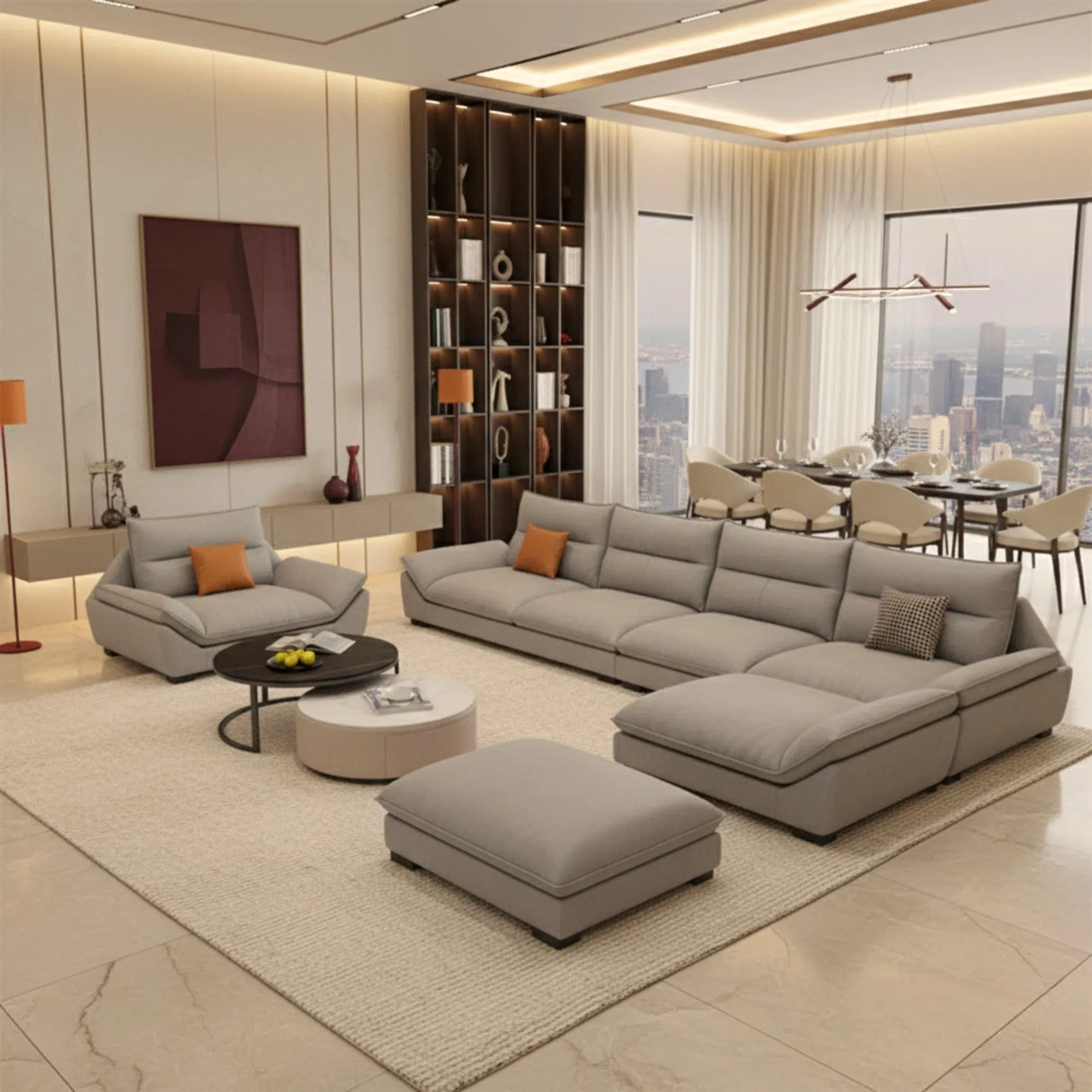 Gazini 6 Seater Sectional Leather Sofa