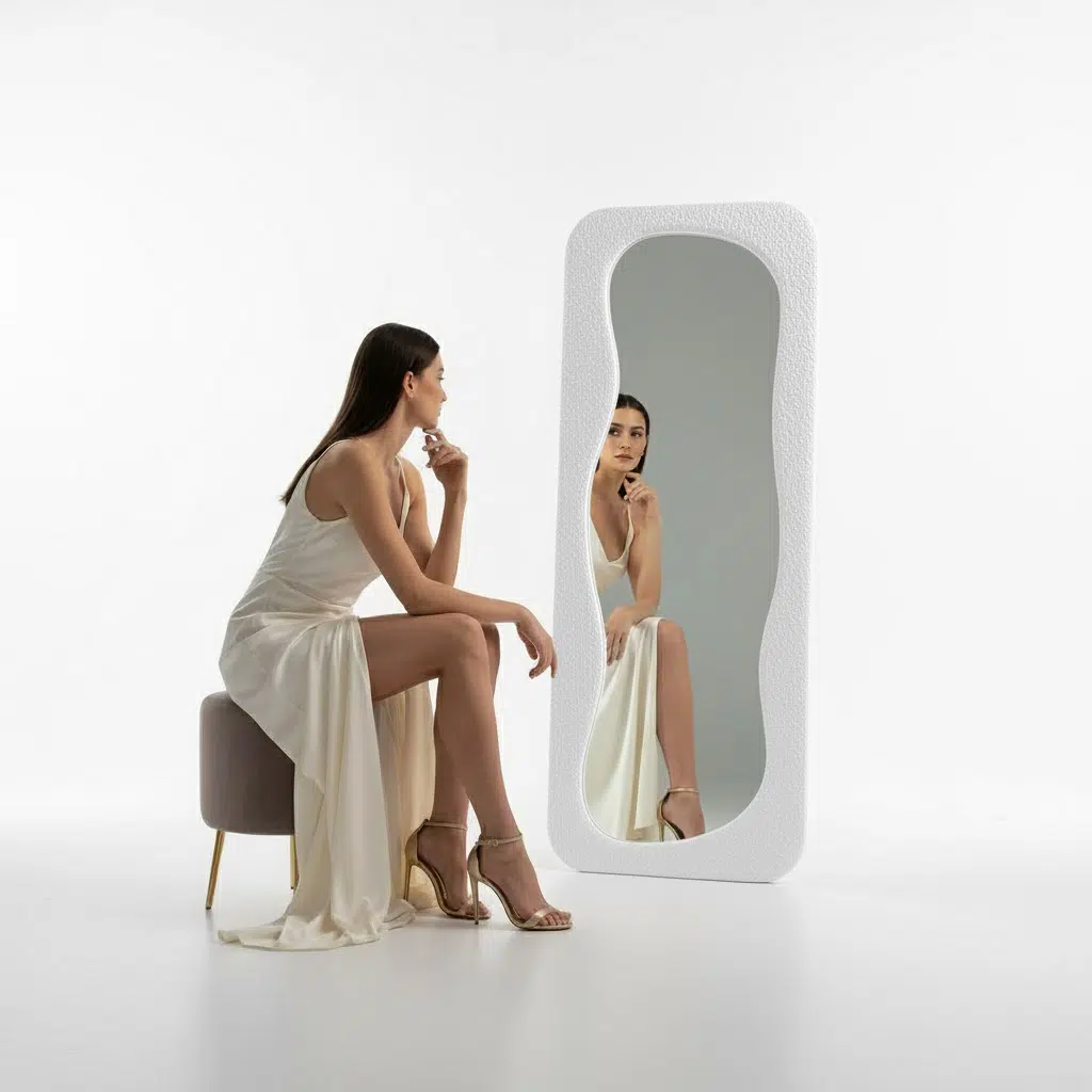 Hovet Wave Boucle Floor or Hanging Mirror