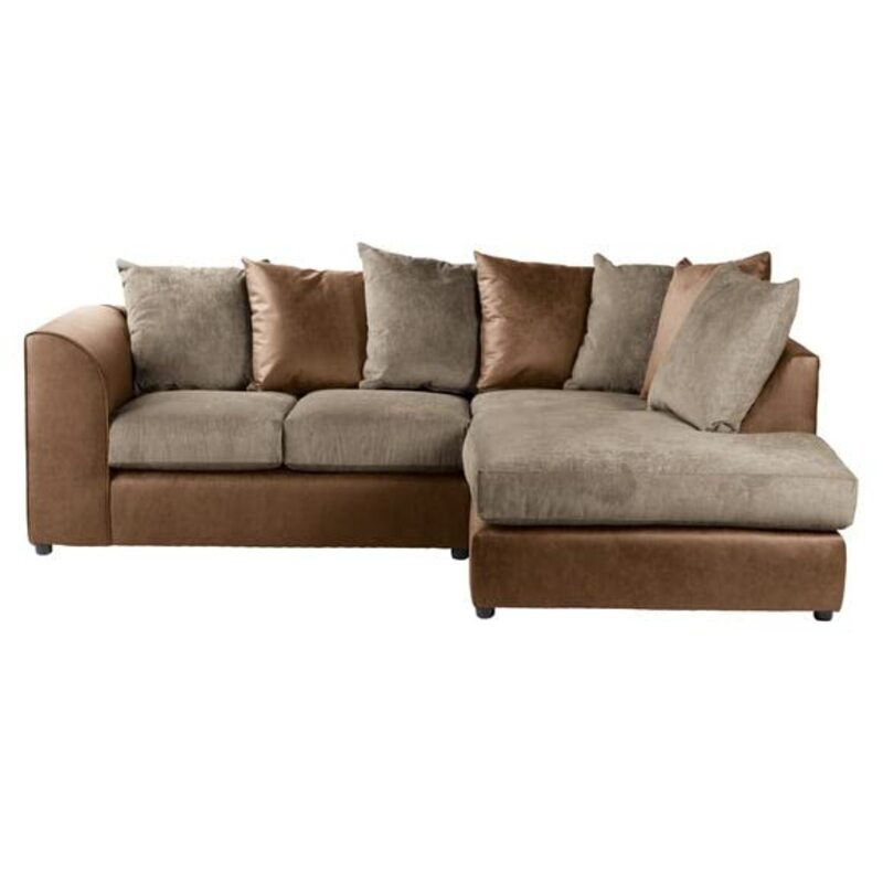 Winston 3 Seater L-Shape Velvet Sofa – Brown
