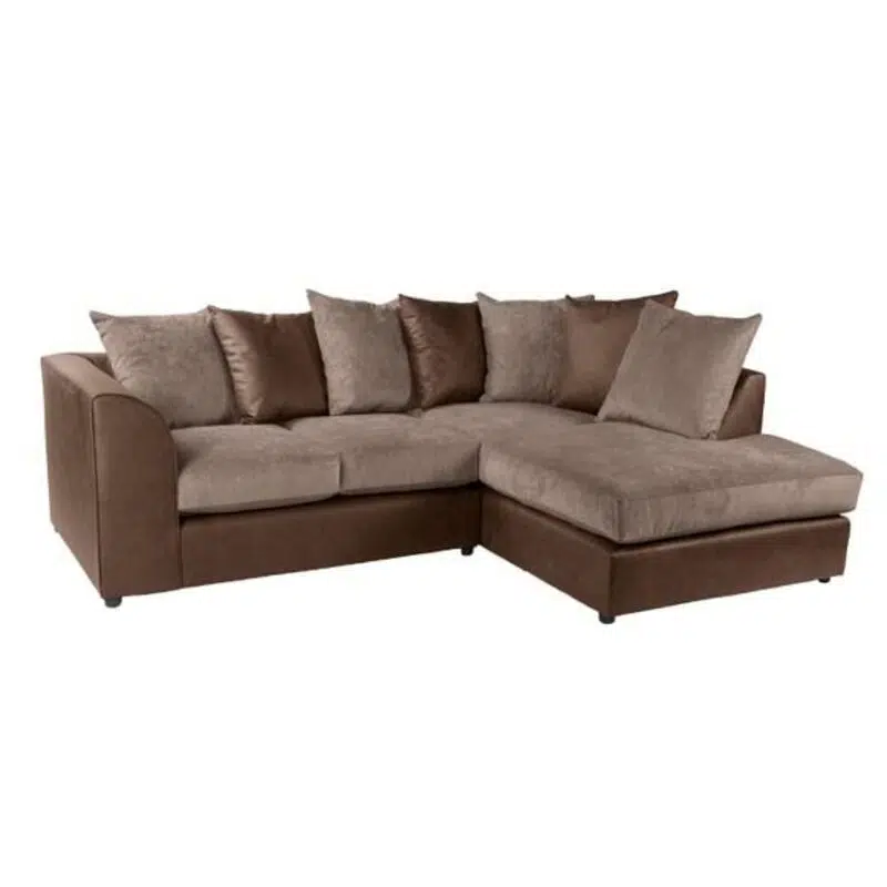 Winston 3 Seater L-Shape Velvet Sofa – Brown