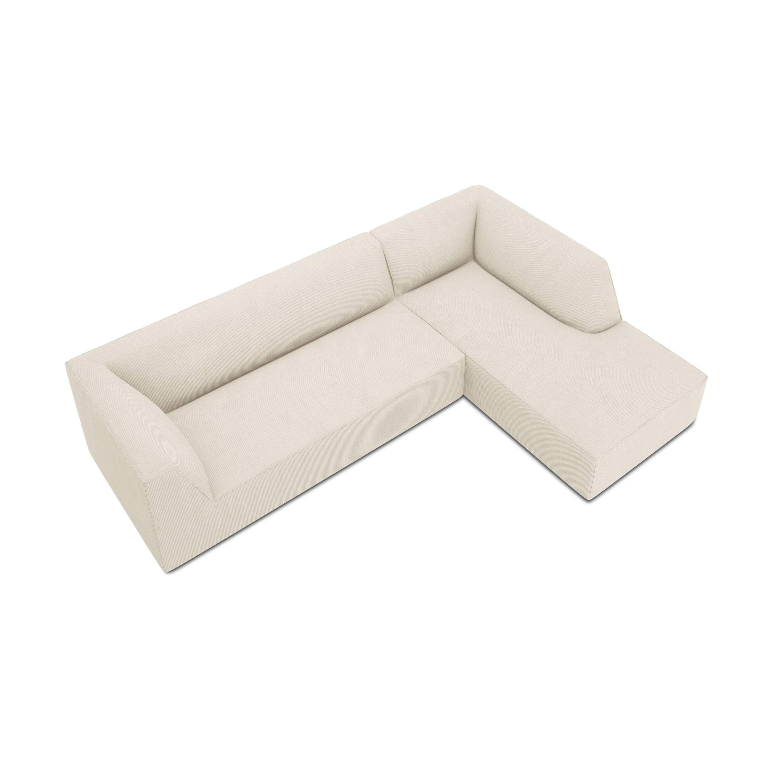 Demi 3-Seater Corduroy Fabric L-Shape Corner Sofa