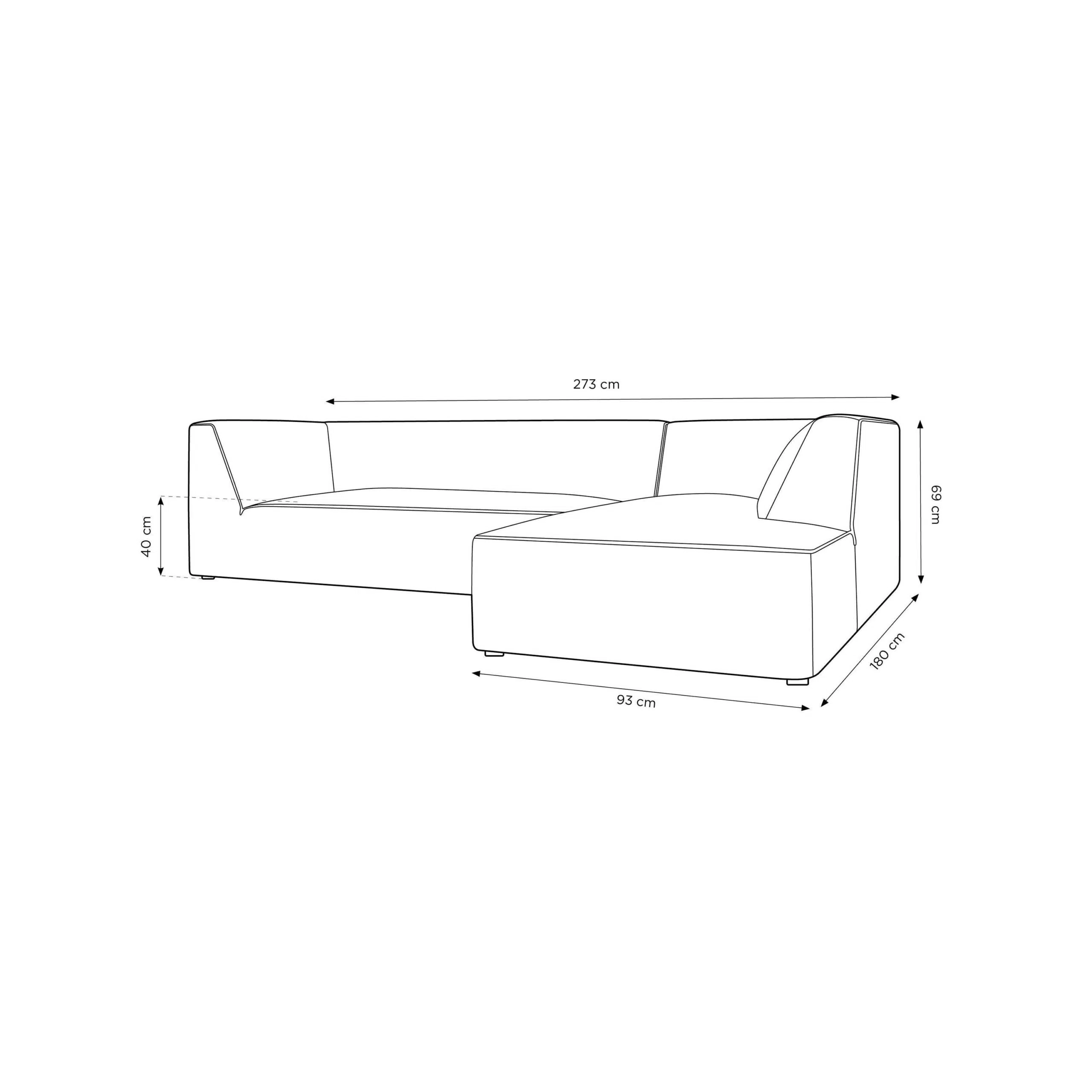 Demi 3-Seater Corduroy Fabric L-Shape Corner Sofa