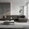 Demi 3-Seater Corduroy Fabric L-Shape Corner Sofa