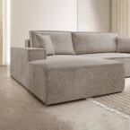 Hoekbank 3-Seater Corduroy Fabric L-Shape Corner Sofa