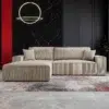 Hoekbank 3-Seater Corduroy Fabric L-Shape Corner Sofa