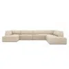 Sao 3-Seater Corduroy Fabric U-Shape Corner Sofa – Right