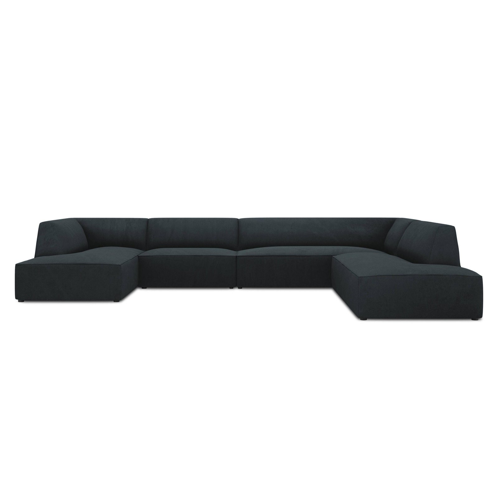 Sao 3-Seater Corduroy Fabric U-Shape Corner Sofa – Right